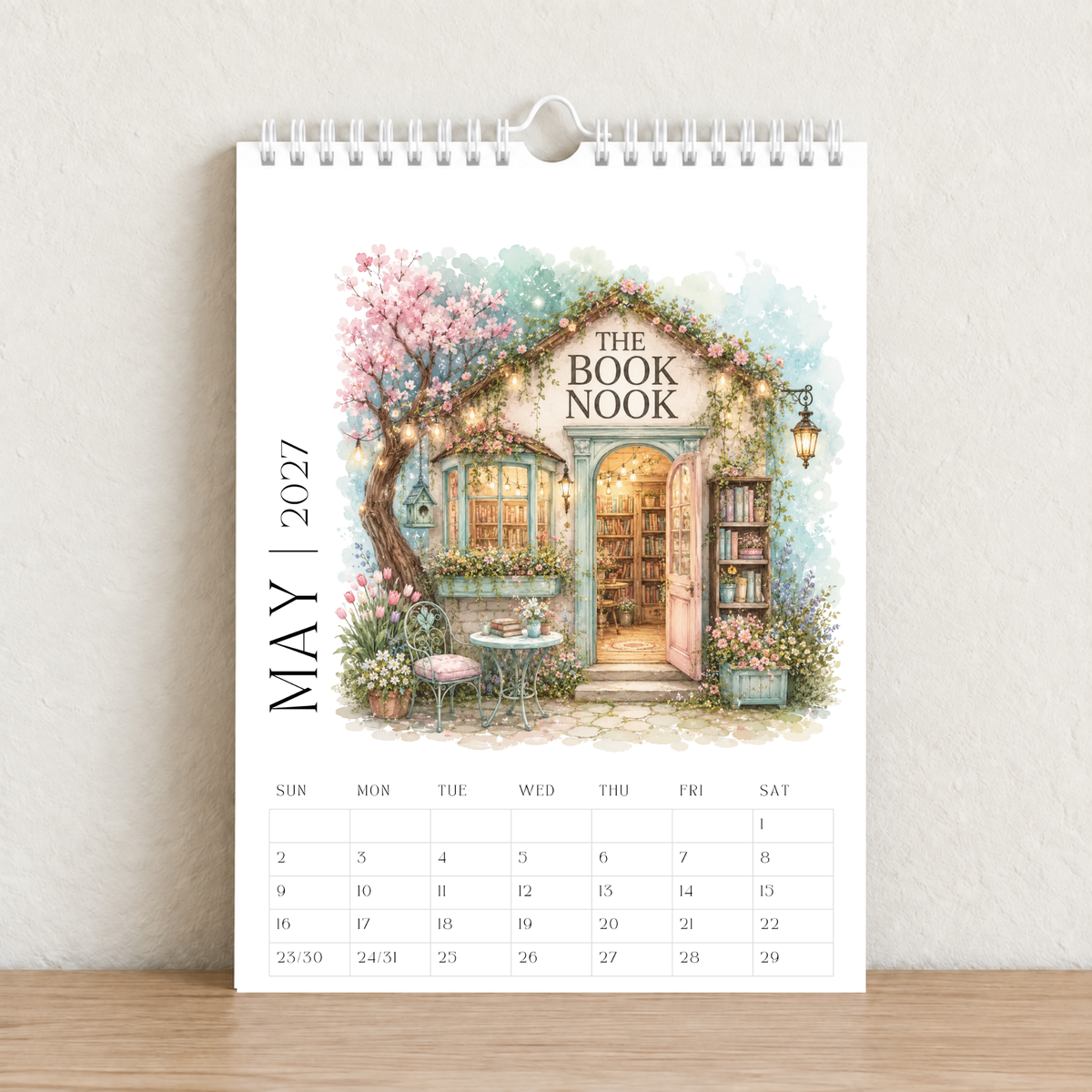 The Book Nook 2027 A4 Wall Calendar
