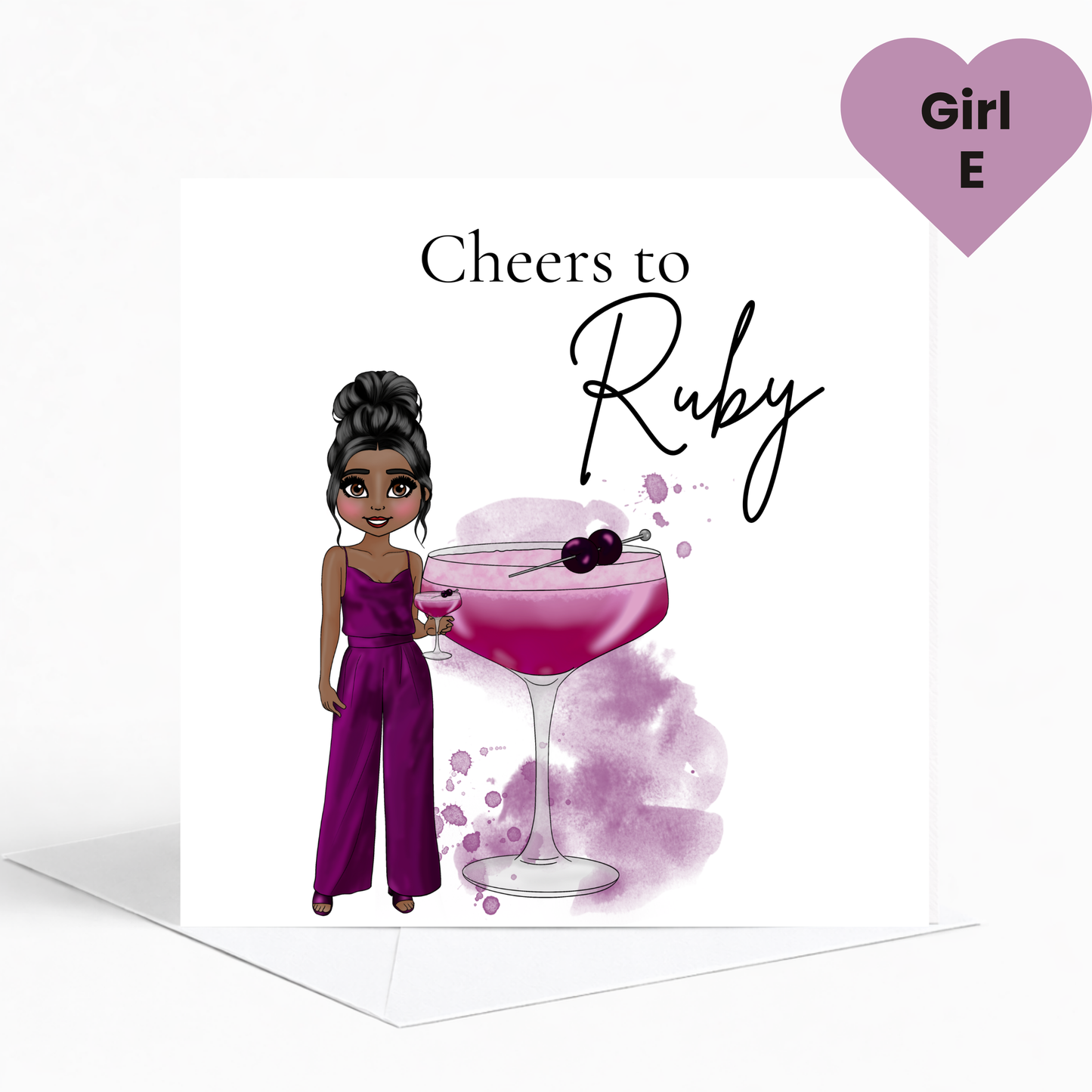 Personalised Blackcurrant Sours Birthday Card for Her – Trendy Berry Cocktail Card for Teens & Young Adults