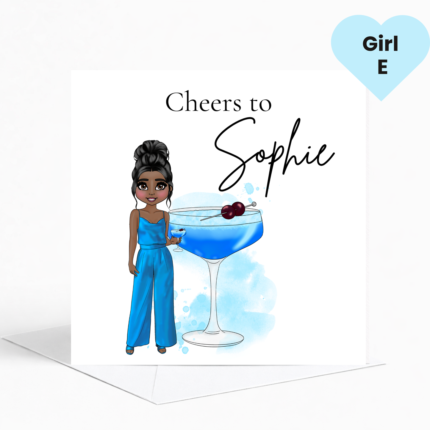 Personalised Tropical Sours Birthday Card for Her – Stylish Cocktail Birthday Card for Teens & Young Adults