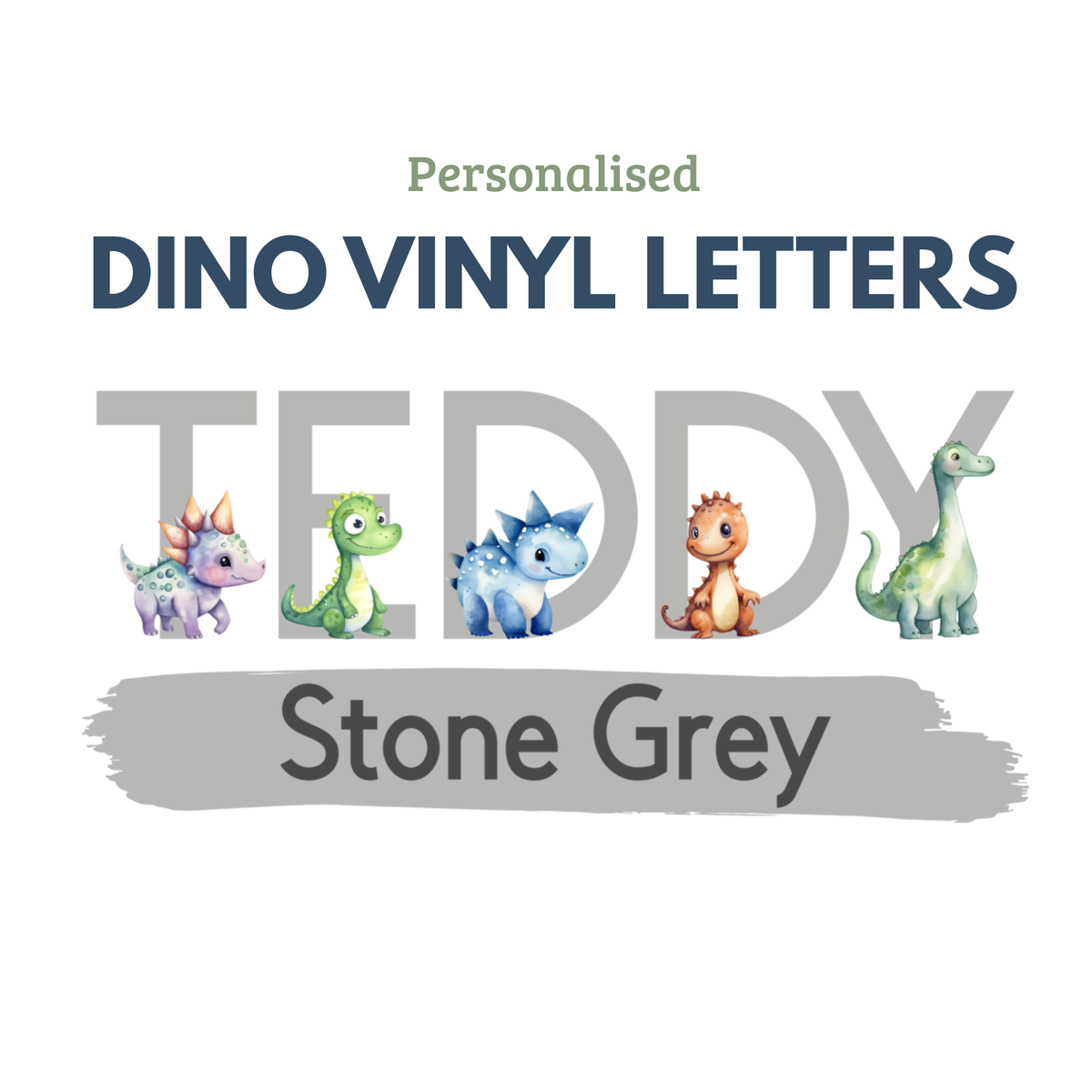 Personalised Dinosaur Name Wall Stickers