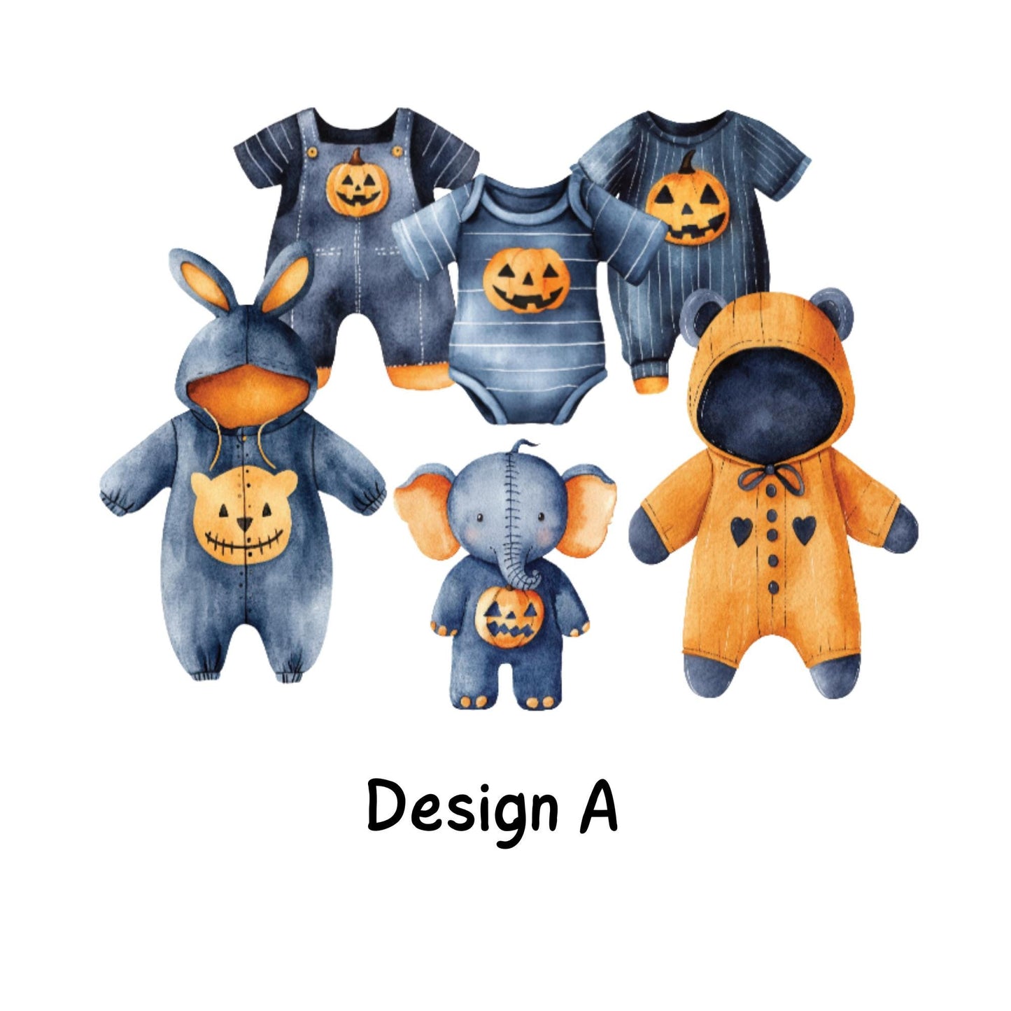 Halloween Baby Shower Bunting – Blue & Orange Baby Clothes Garland
