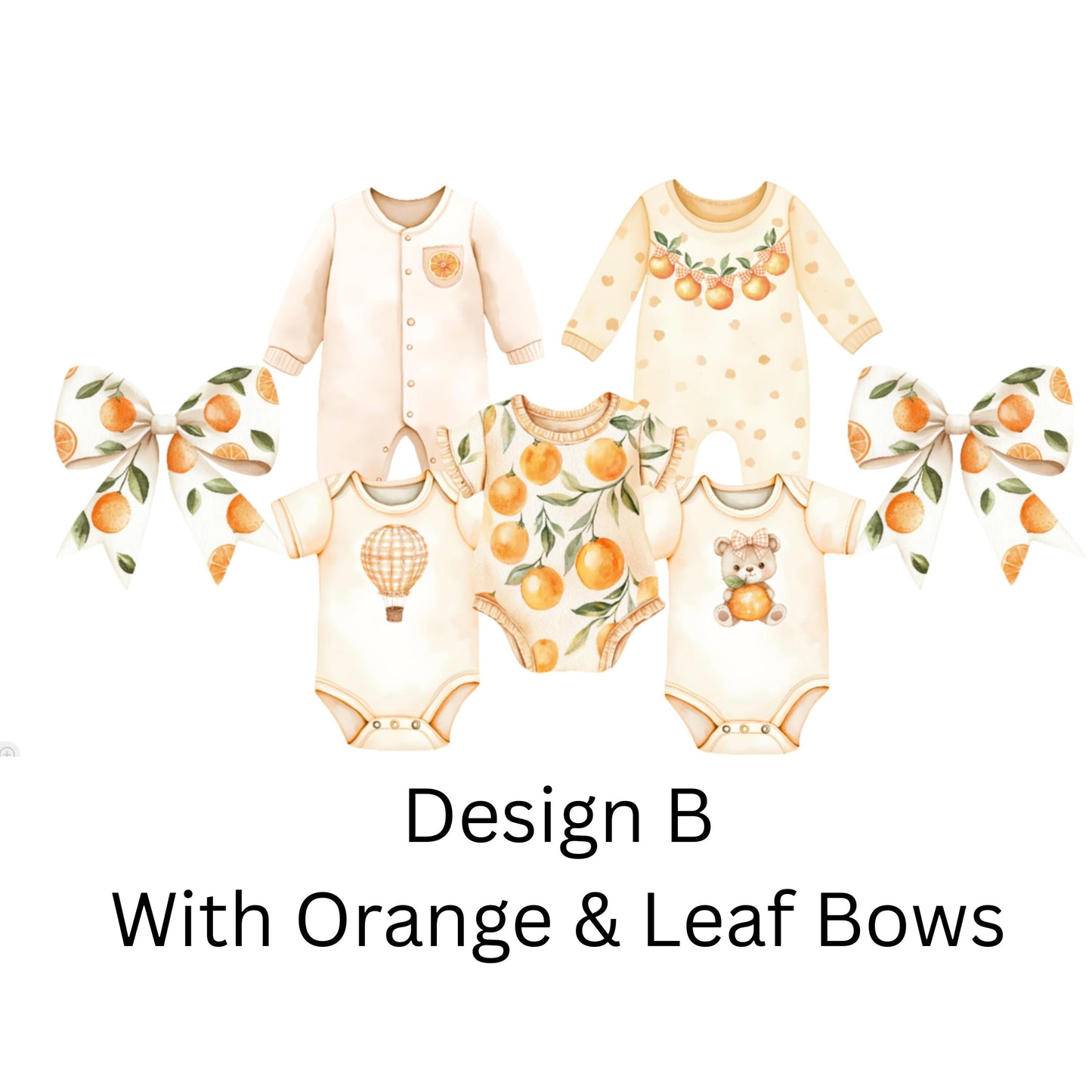 Summer Citrus Baby Shower Bunting – Orange & Gingham Baby Clothes Garland