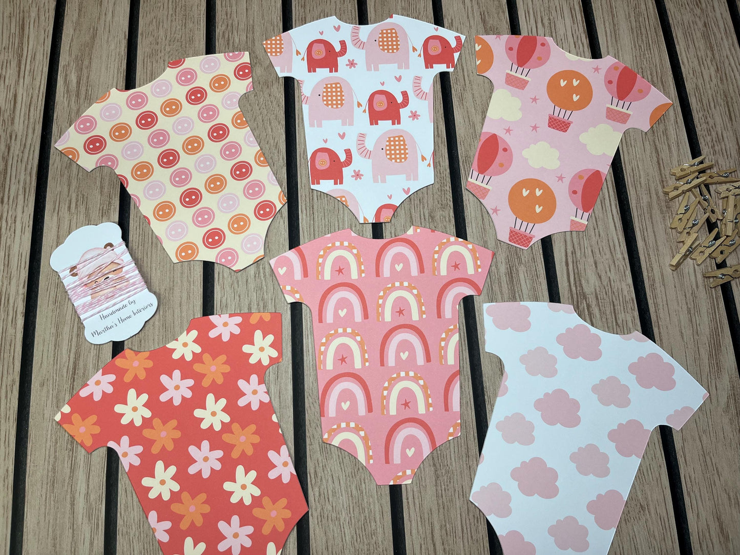 Baby Vest Bunting – Blue or Pink Baby Shower & New born Decoration