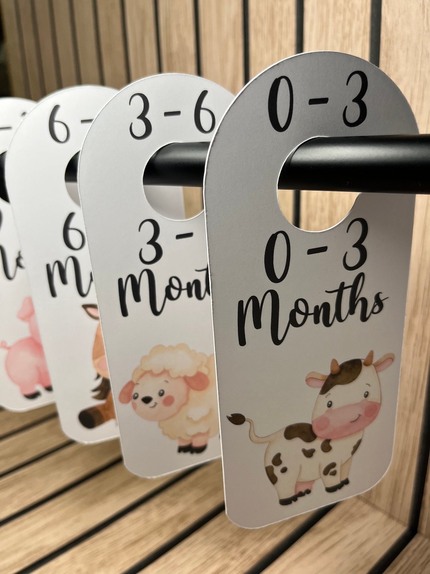Farm Yard Animal Baby Clothes Age Dividers – Nursery Wardrobe Organisers