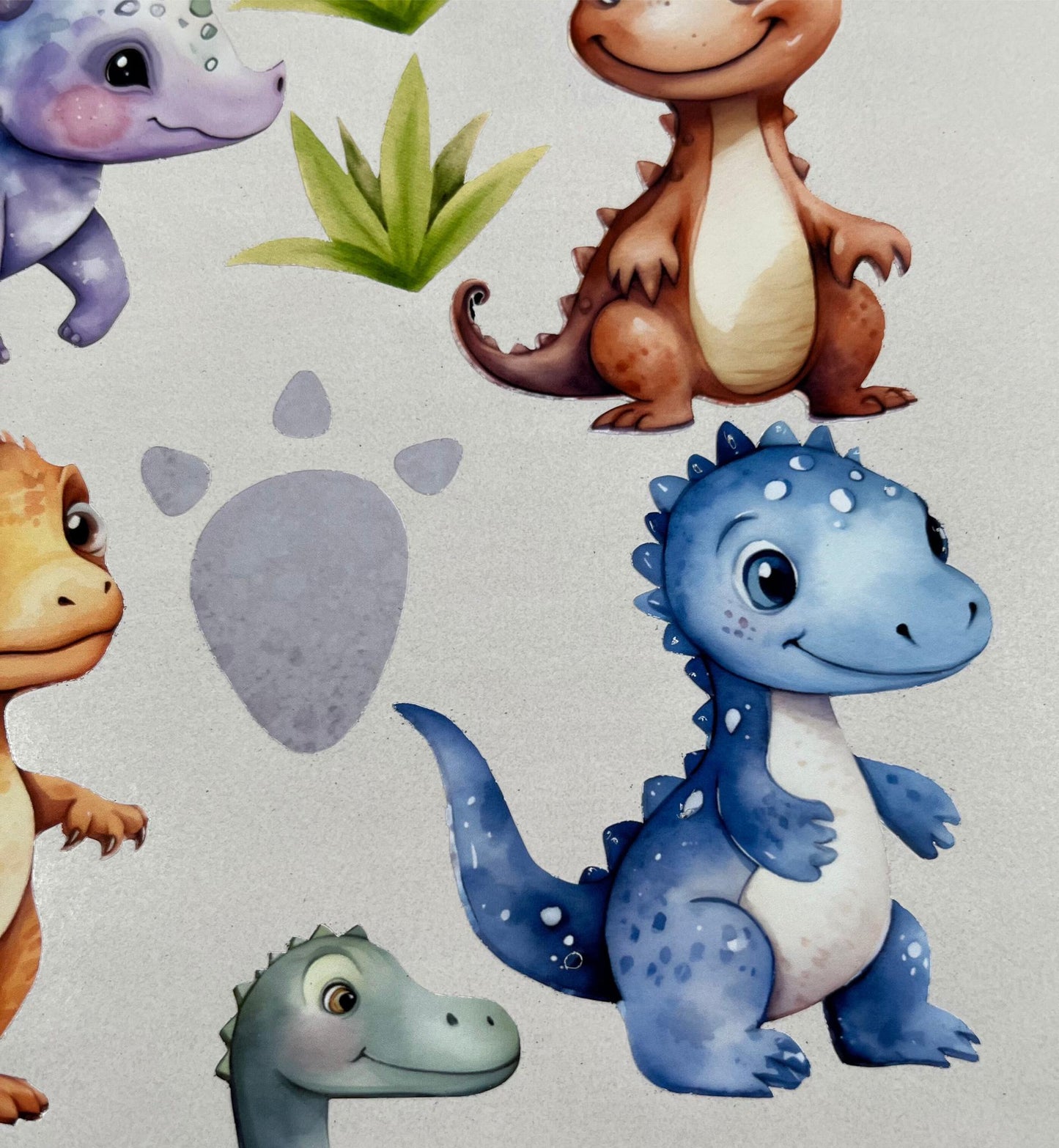 Dinosaur Vinyl Wall Stickers Set – Nursery & Bedroom Décor – Matt or Glossy Finish