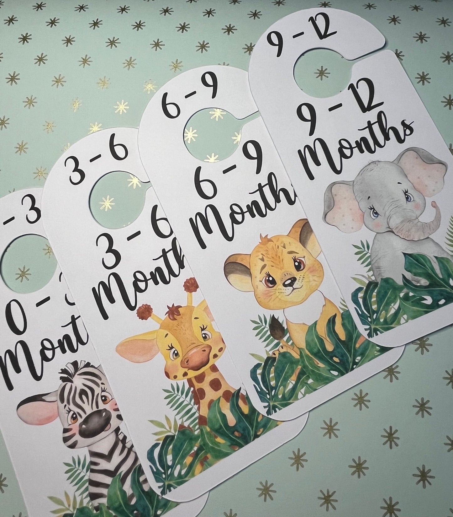 Safari Animal Baby Clothes Age Dividers – Nursery Wardrobe Organisers