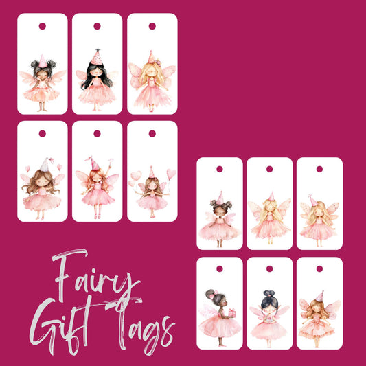 Fairy Theme Gift Tags – Set of 6 Handmade Party or Birthday Tags