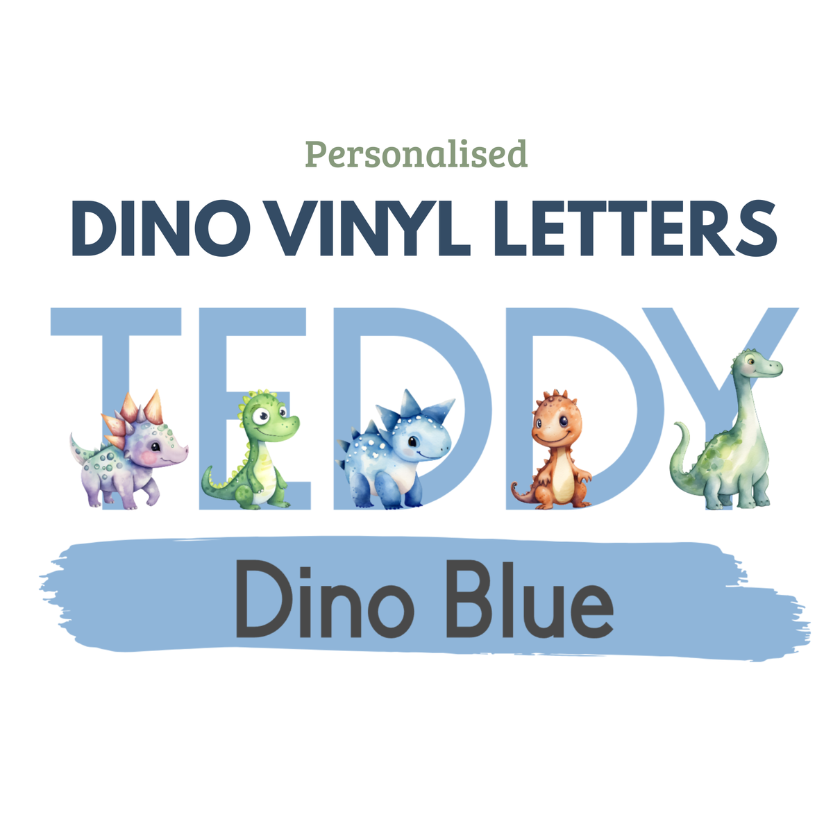 Personalised Dinosaur Name Wall Stickers