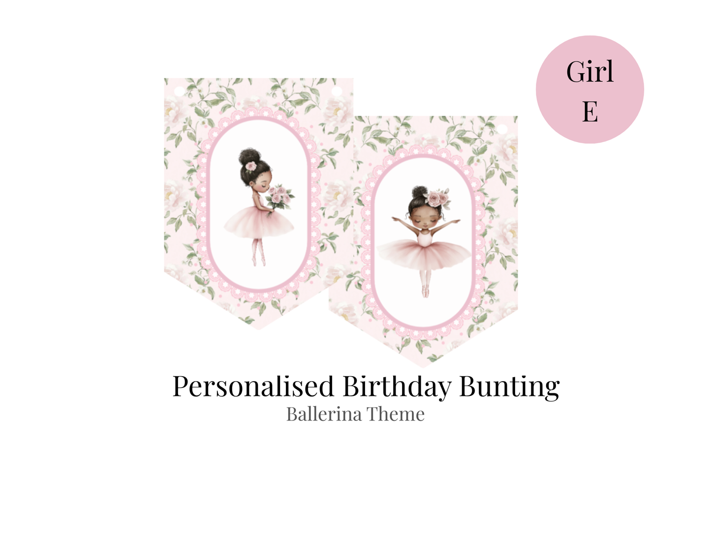 Personalised Ballerina Birthday Bunting – Pink Ballet Party Garland for Girls