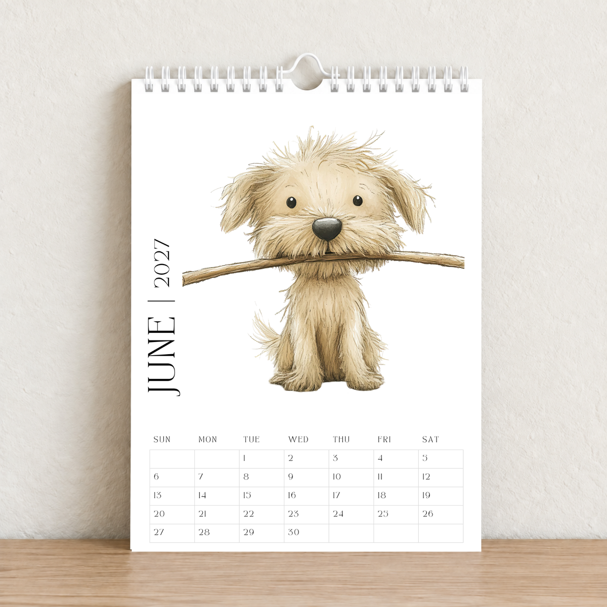A Year of Scruffy Pups – 2027 A4 Wall Calendar