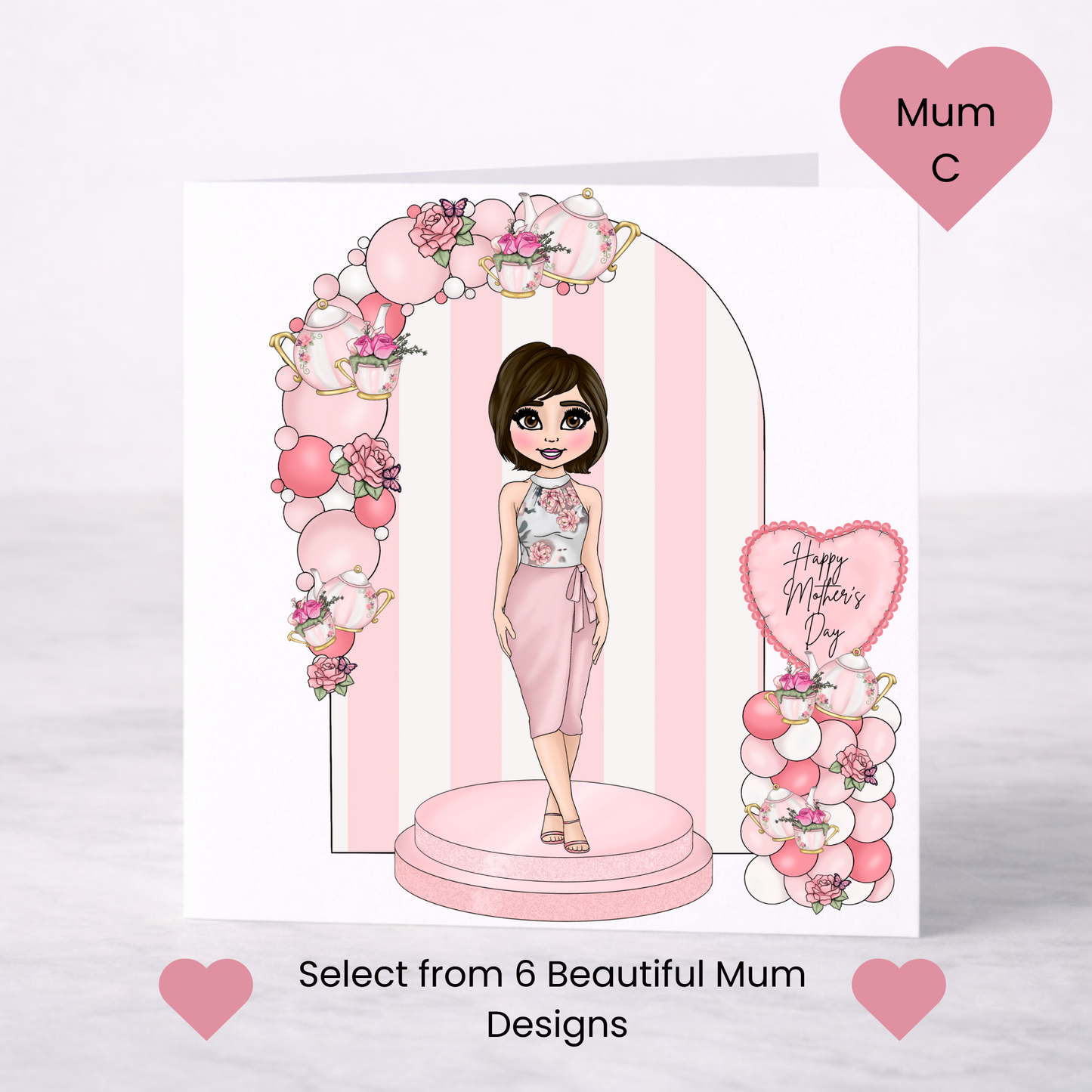 Elegant Floral Mother’s Day Card – Choice of 6 Mum Designs