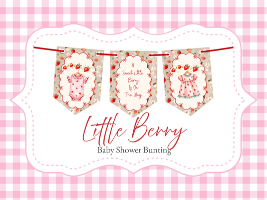 Strawberry Baby Shower Bunting – A Sweet Little Berry Is On The Way