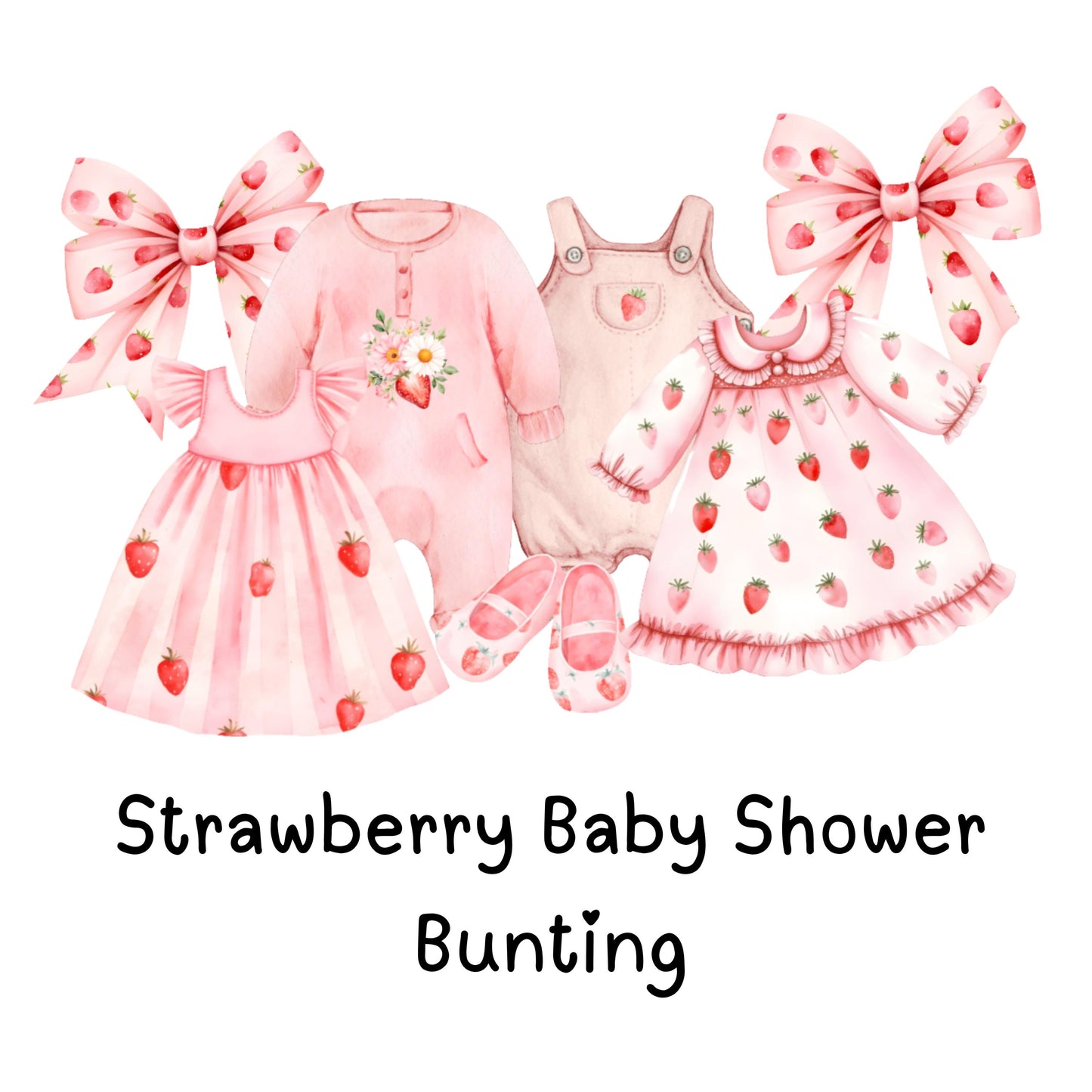 Strawberry Baby Bunting – Baby Clothes Garland for Baby Shower
