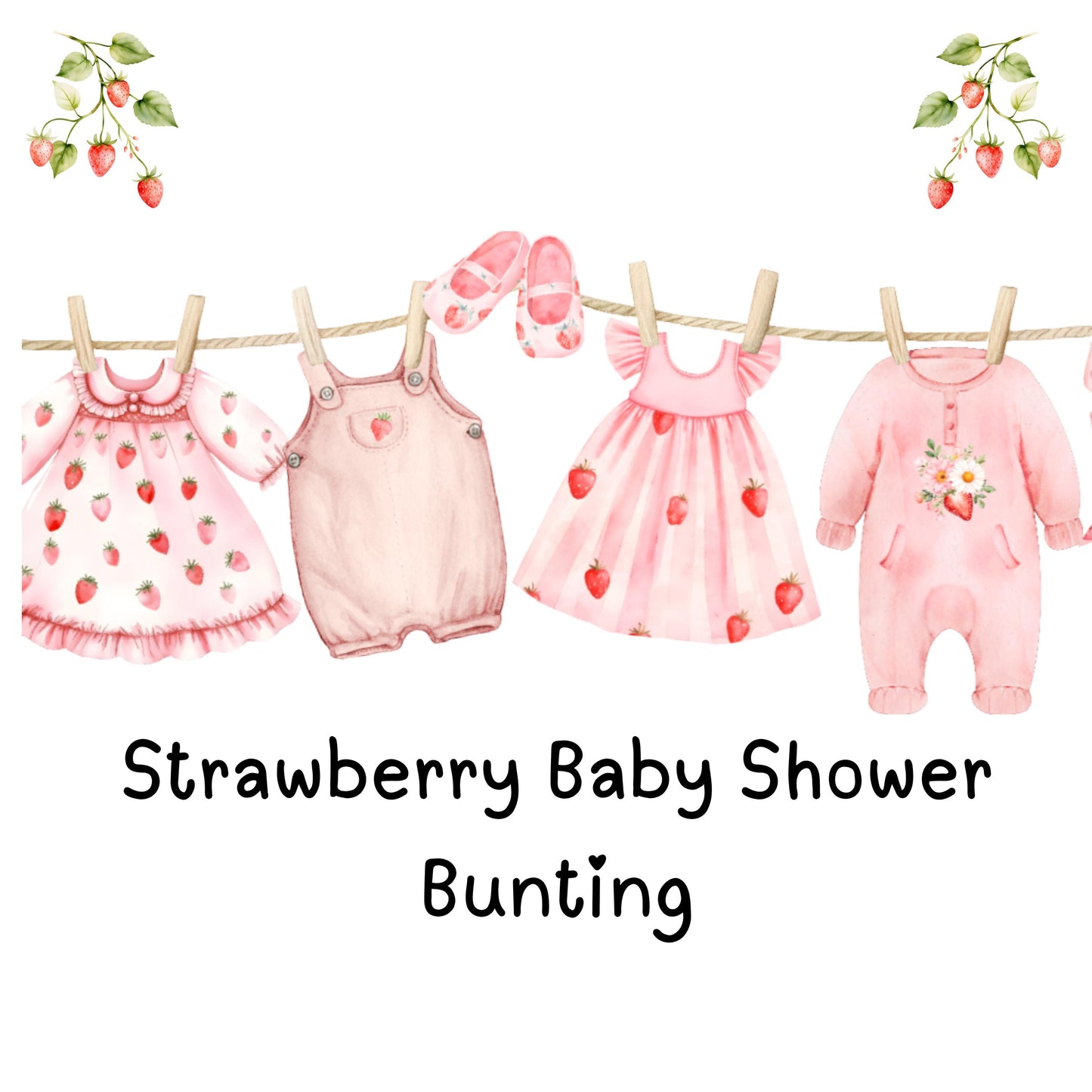 Strawberry Baby Bunting – Baby Clothes Garland for Baby Shower