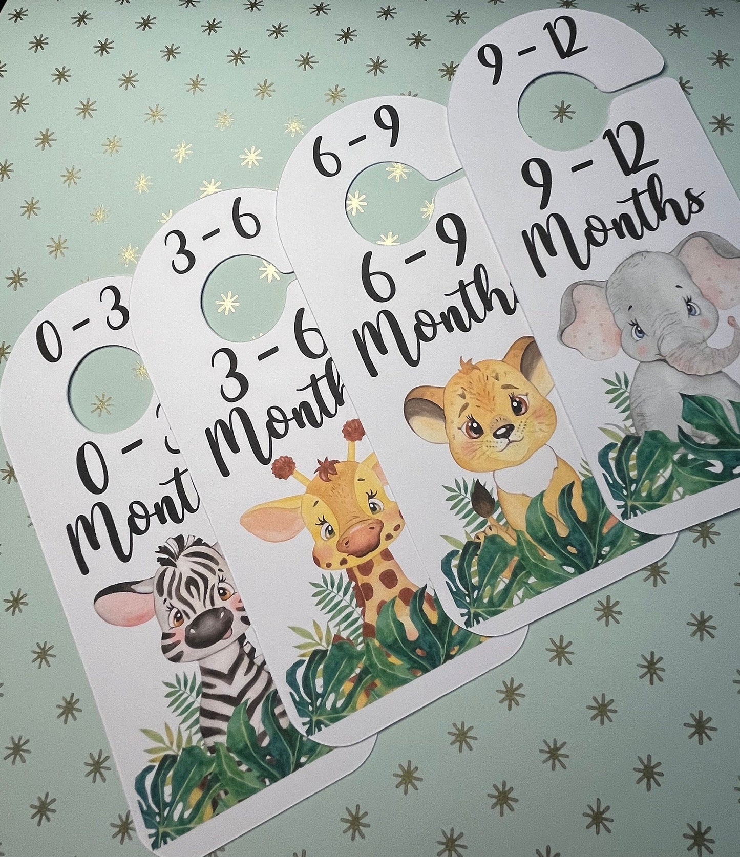 Safari Animal Baby Clothes Age Dividers – Nursery Wardrobe Organisers