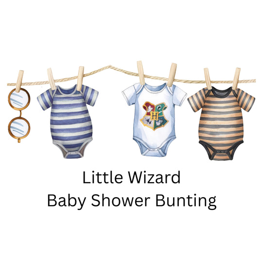 Baby Wizard Baby Shower Bunting – Magical Baby Clothes Garland
