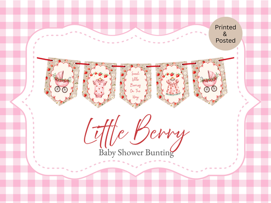 Strawberry Baby Shower Bunting – A Sweet Little Berry Is On The Way