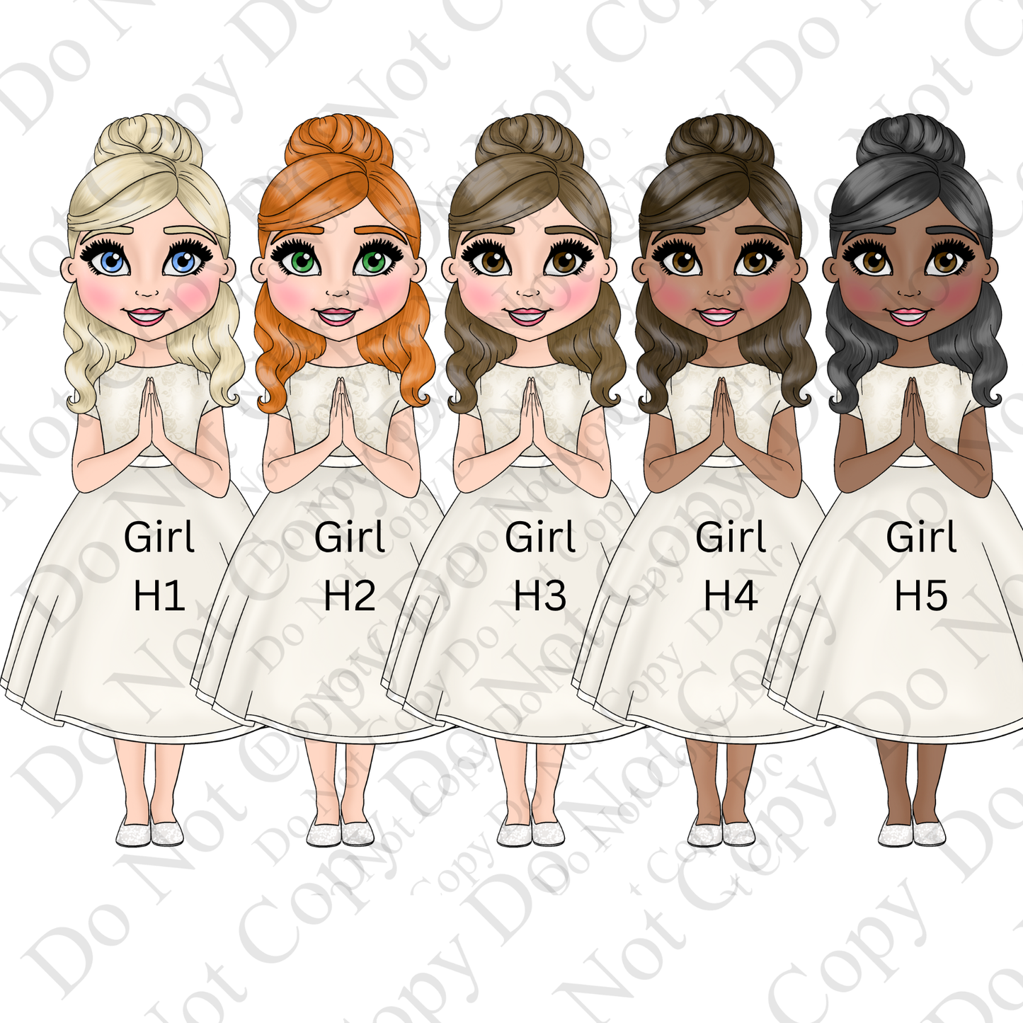 Personalised First Holy Communion Card for Girl – Elegant Floral & Gold Design