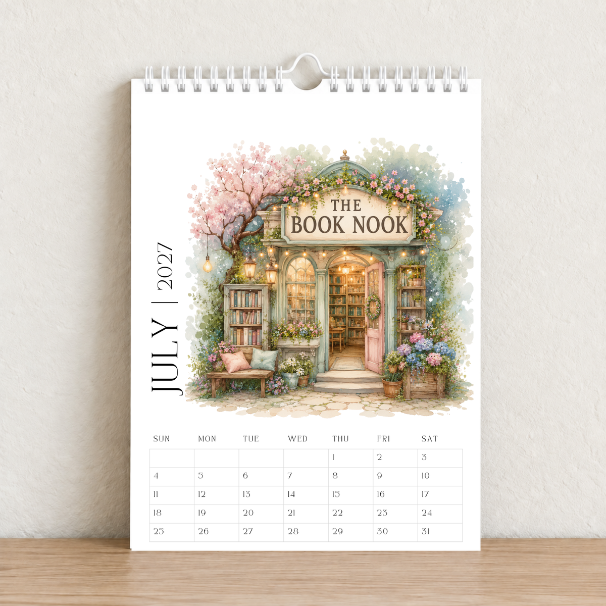 The Book Nook 2027 A4 Wall Calendar