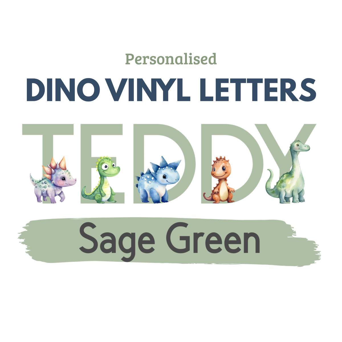 Personalised Dinosaur Name Wall Stickers
