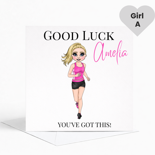 Personalised Good Luck Running Card, Sports Day, Race & Athletics Card