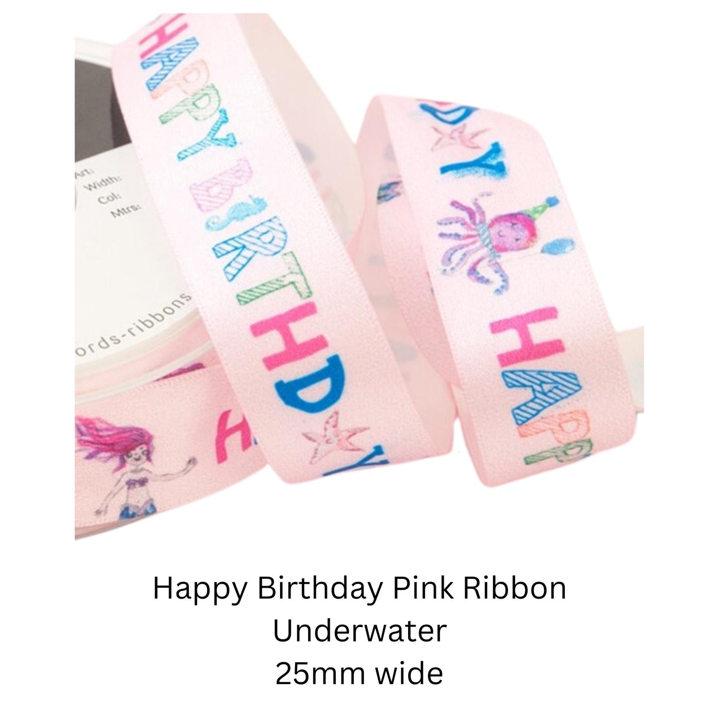 Berisfords Children’s Printed Ribbons – 25mm Birthday, Party & Craft Ribbon
