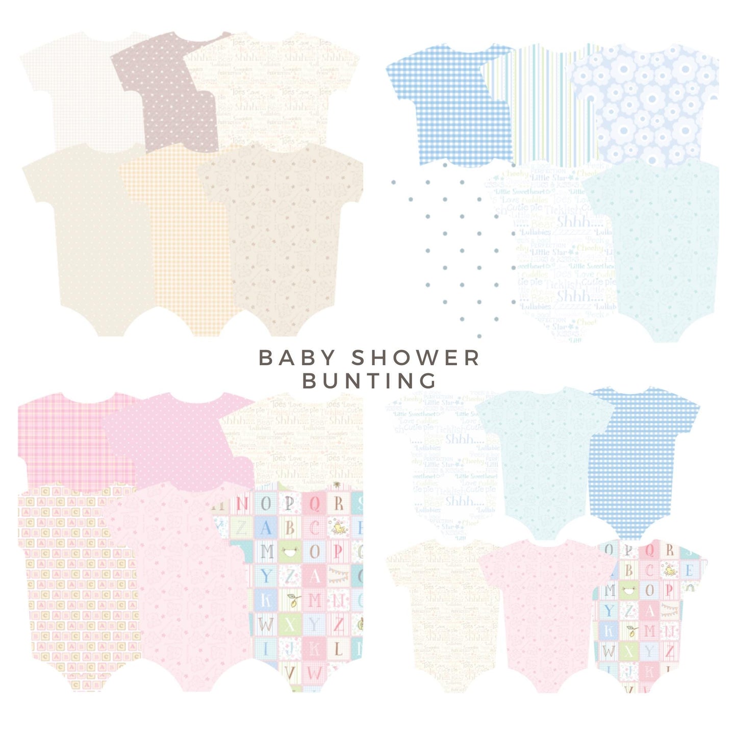 Baby Vest Bunting – Blue, Pink, Neutral or Mixed Baby Shower Garland