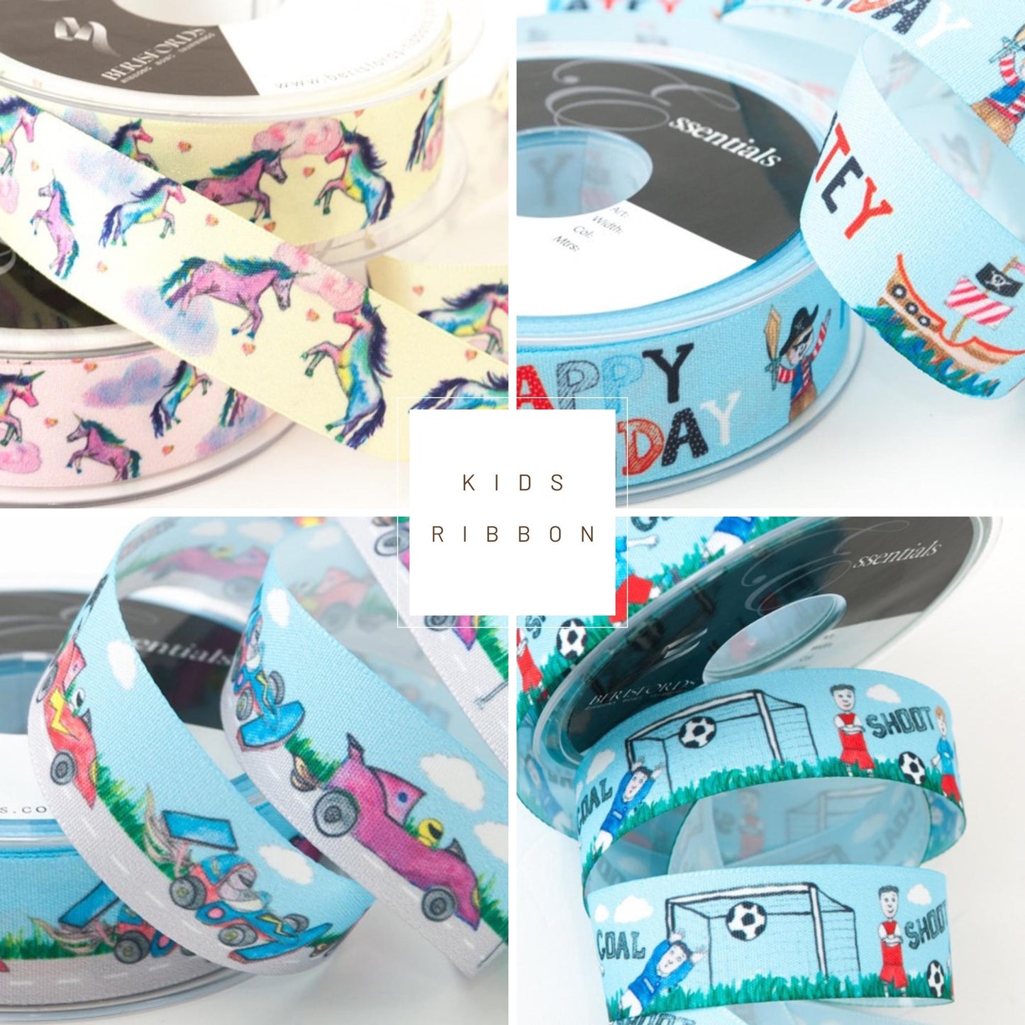 Berisfords Children’s Printed Ribbons – 25mm Birthday, Party & Craft Ribbon