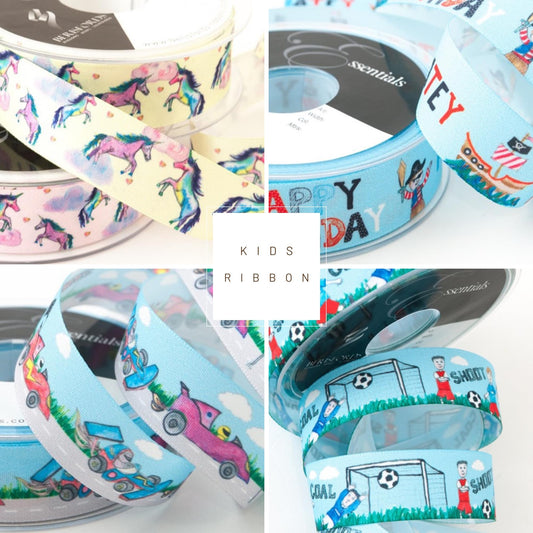 Berisfords Children’s Printed Ribbons – 25mm Birthday, Party & Craft Ribbon