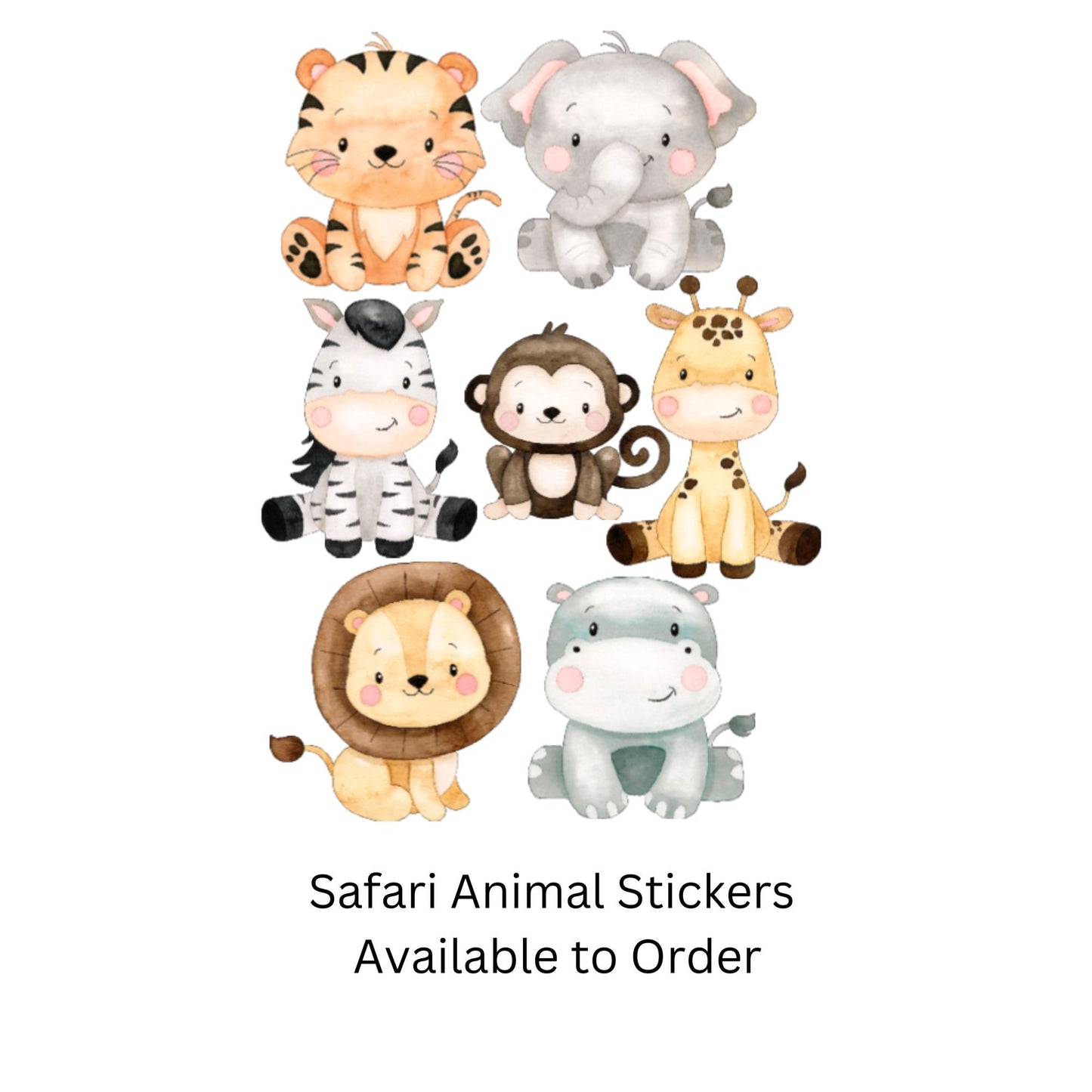 Safari Truck Vinyl Wall Sticker – Pink or Green Nursery Animal Decal