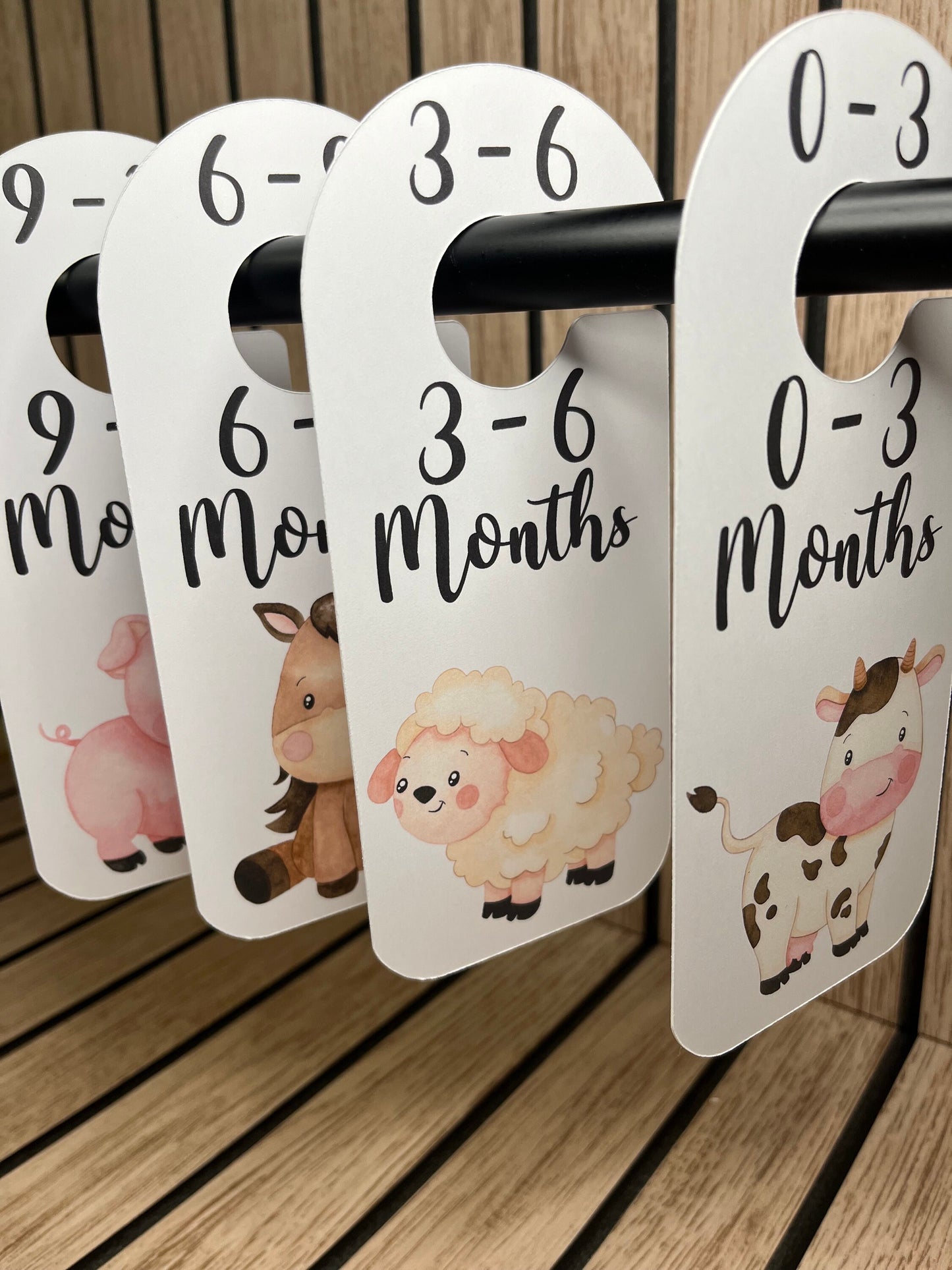 Farm Yard Animal Baby Clothes Age Dividers – Nursery Wardrobe Organisers