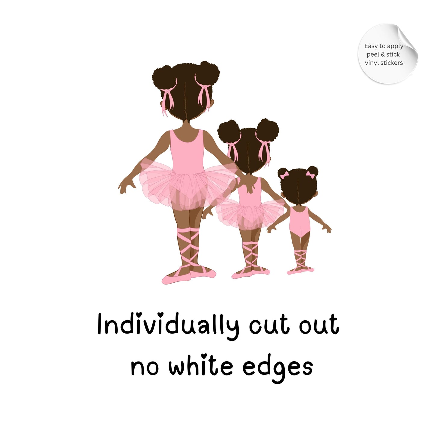 Black Ballerina Vinyl Wall Stickers – Ballet Bedroom Décor for Girls – Set of 12