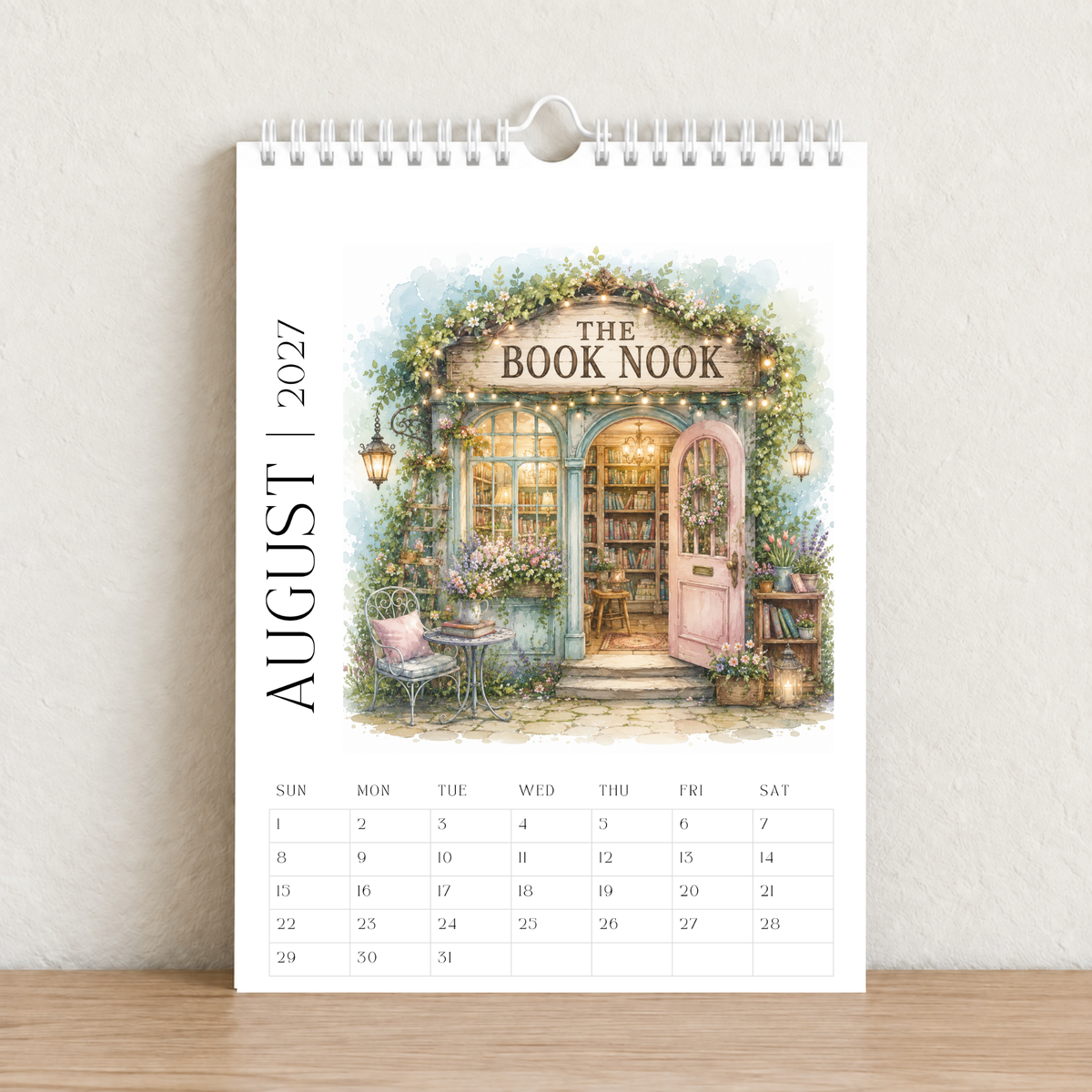 The Book Nook 2027 A4 Wall Calendar
