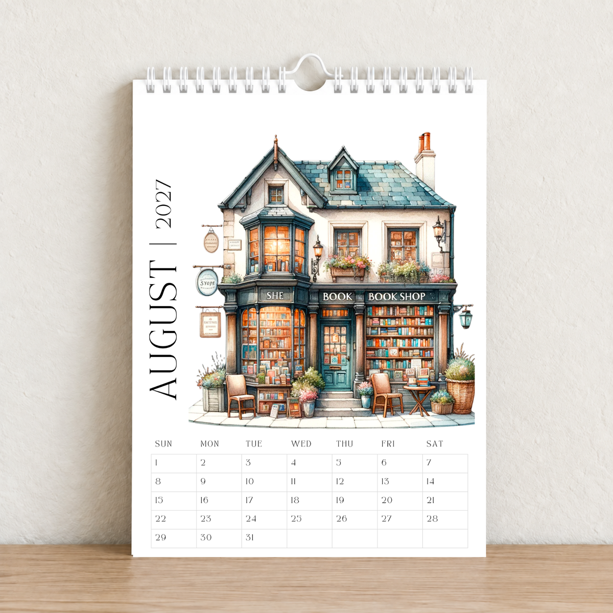 The Book Shop 2027 A4 Wall Calendar