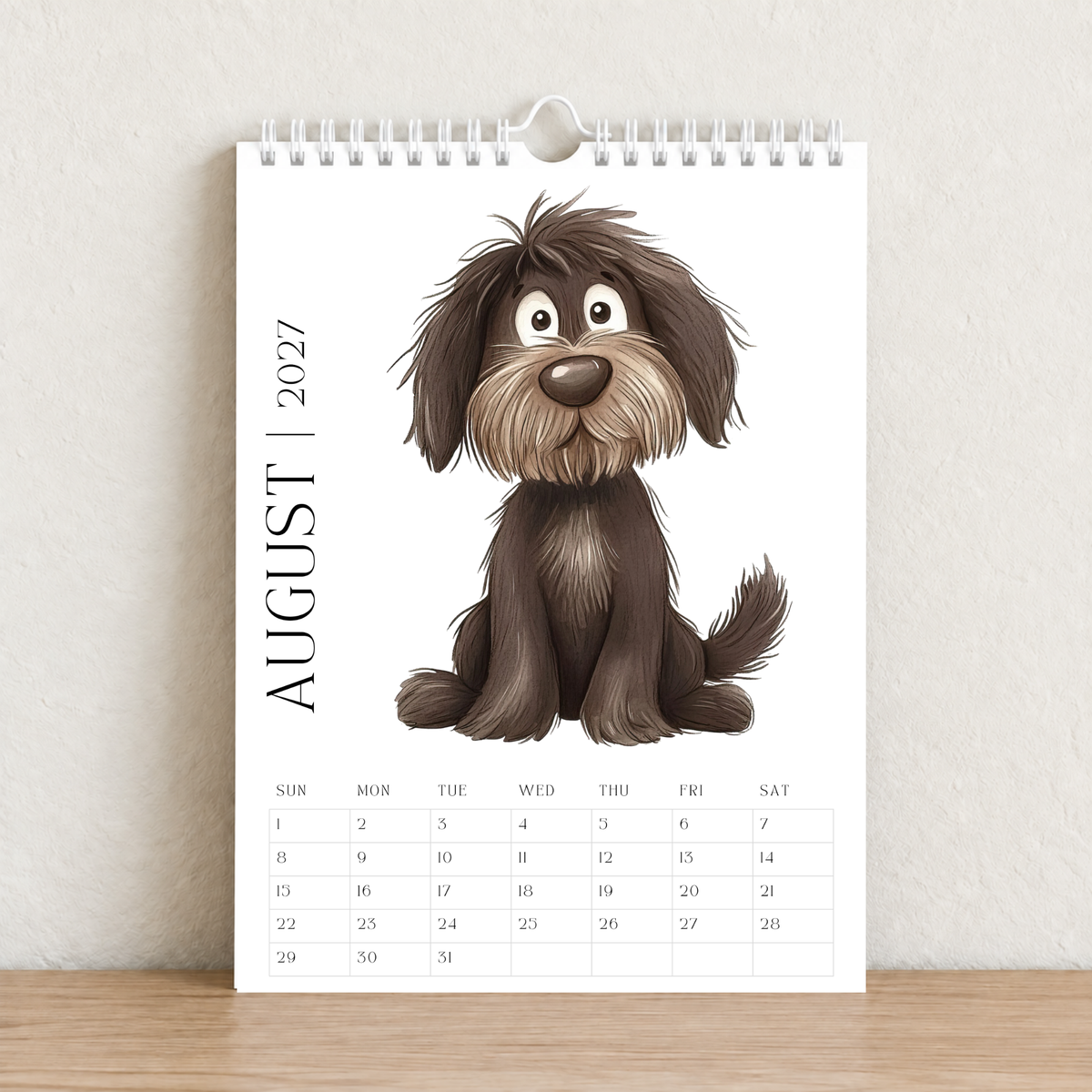 A Year of Scruffy Pups – 2027 A4 Wall Calendar