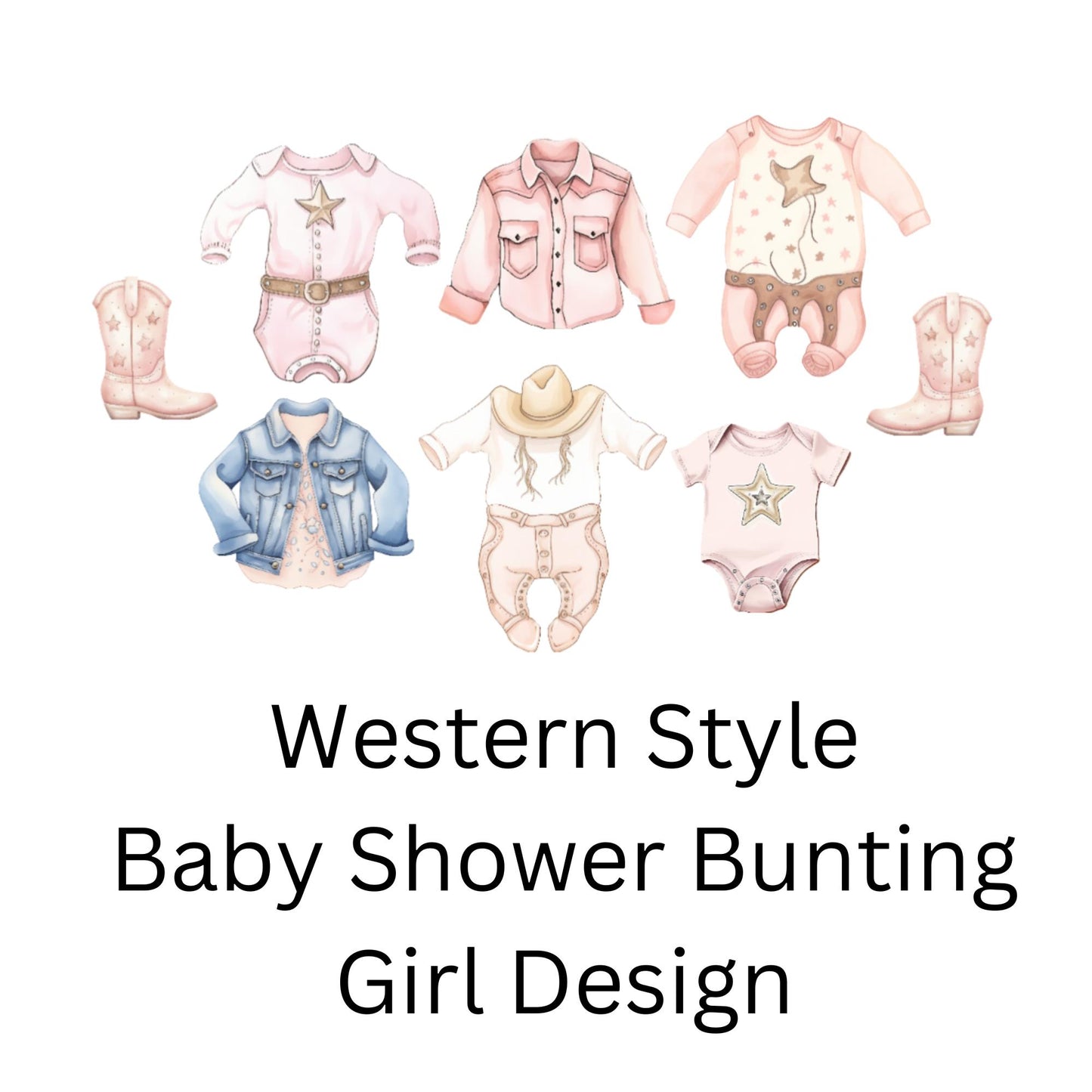 Western Cowboy & Cowgirl Baby Bunting – Blue or Pink Baby Clothes Garland