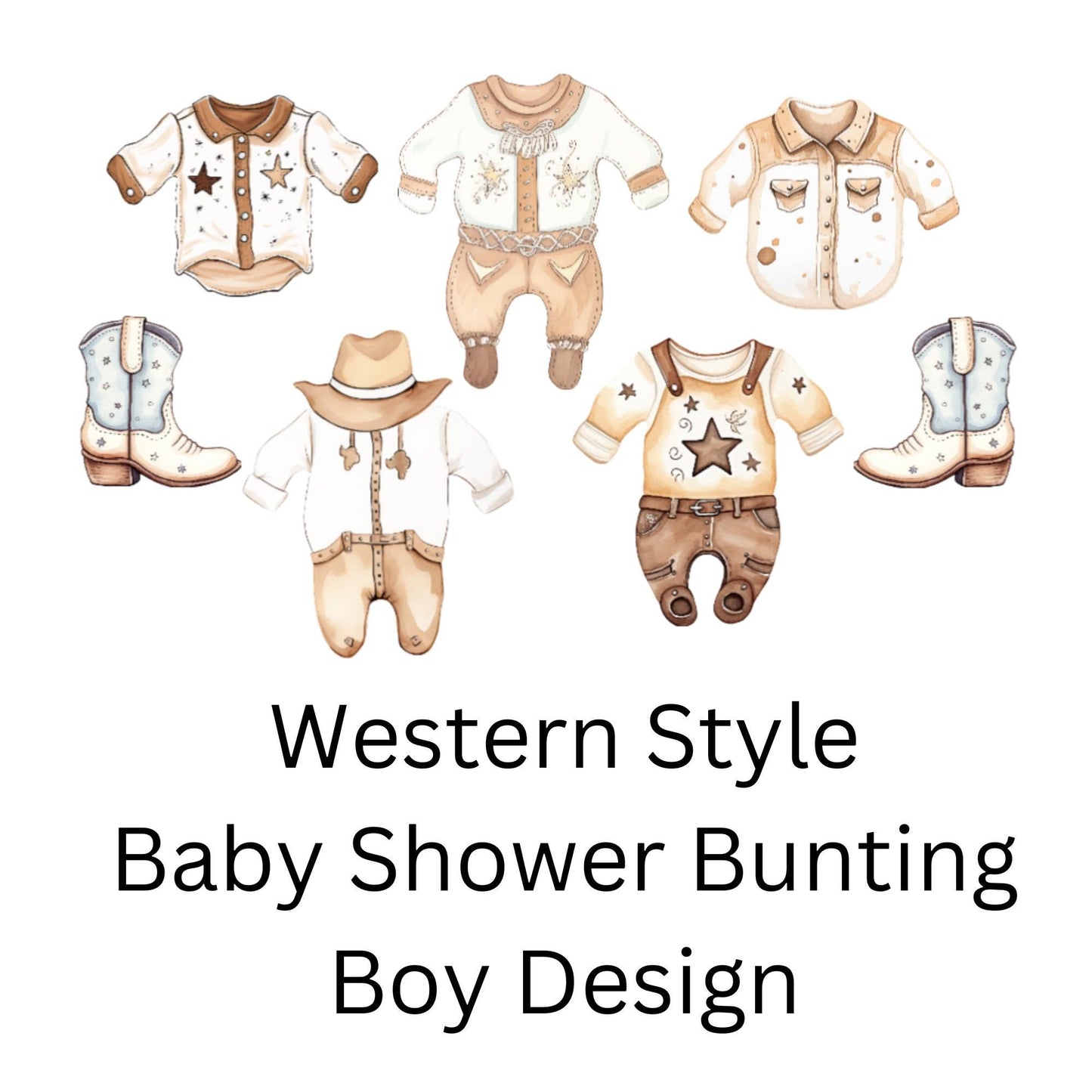Western Cowboy & Cowgirl Baby Bunting – Blue or Pink Baby Clothes Garland