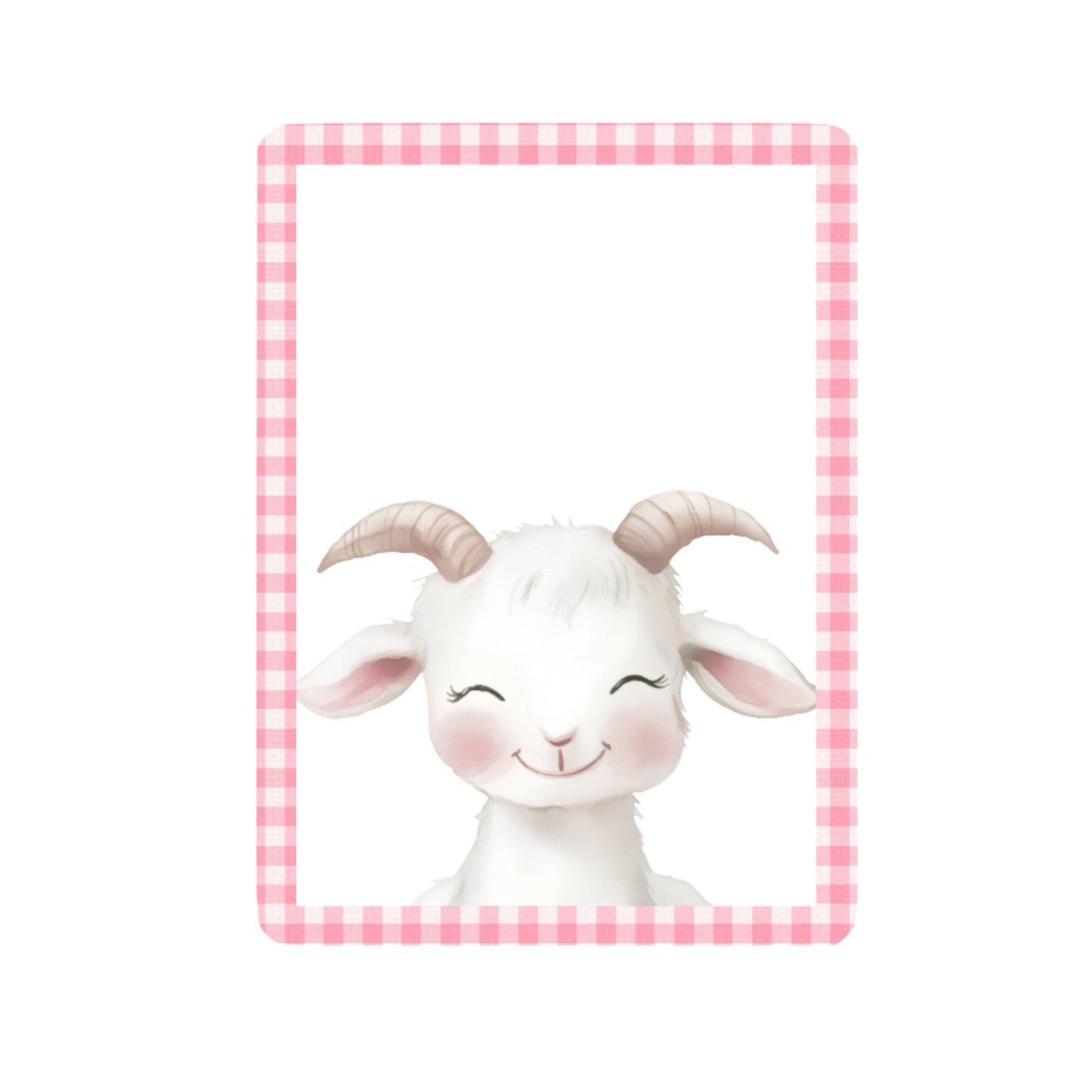 Farmyard Animal Portrait Bunting – Gingham Edge Party Garland – Pig, Cow, Lamb & Donkey