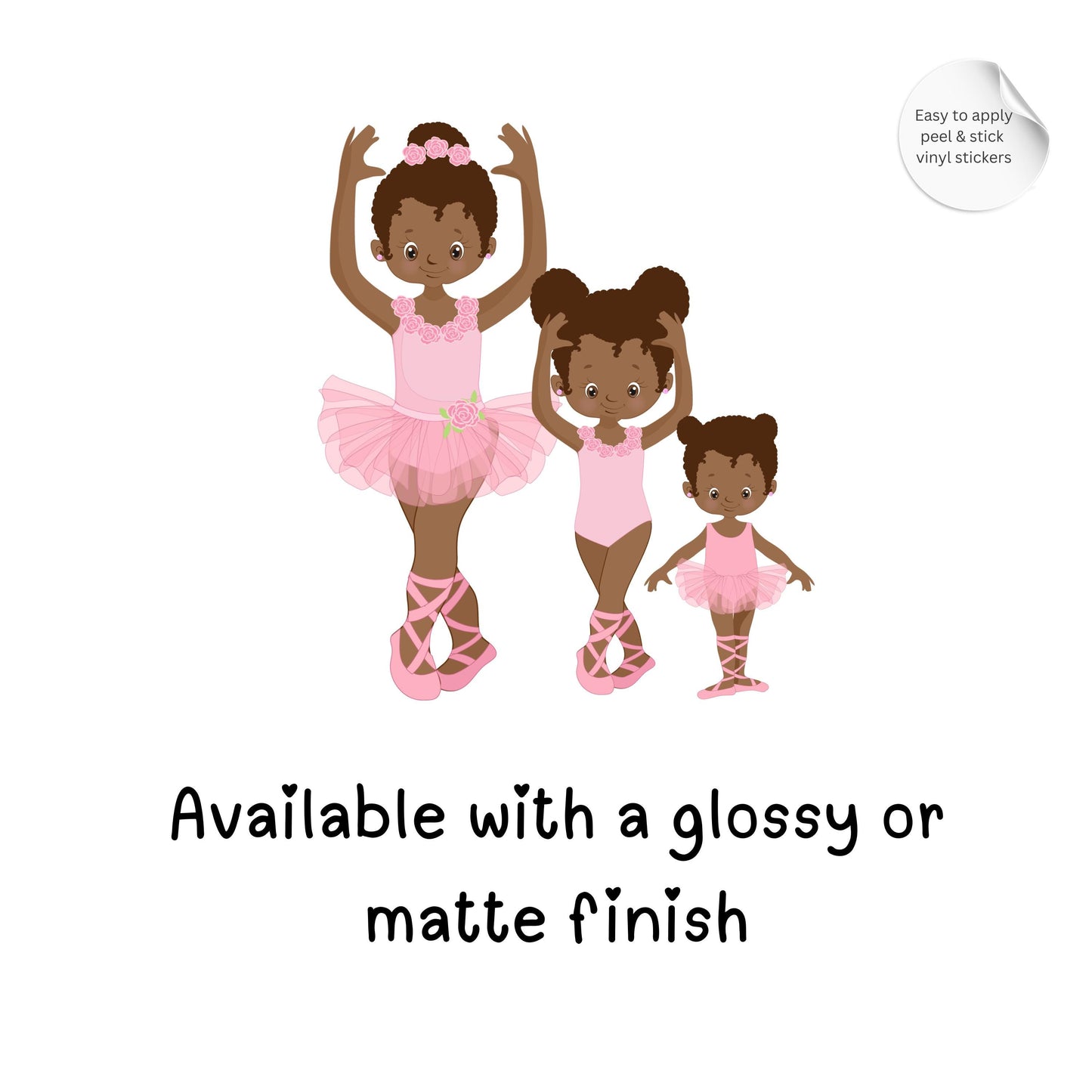 Black Ballerina Vinyl Wall Stickers – Ballet Bedroom Décor for Girls – Set of 12