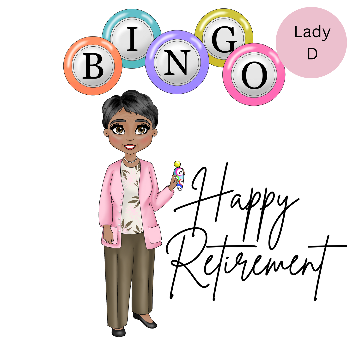Personalised Bingo Lady Birthday Card – Choice of 5 Ladies Greeting Card