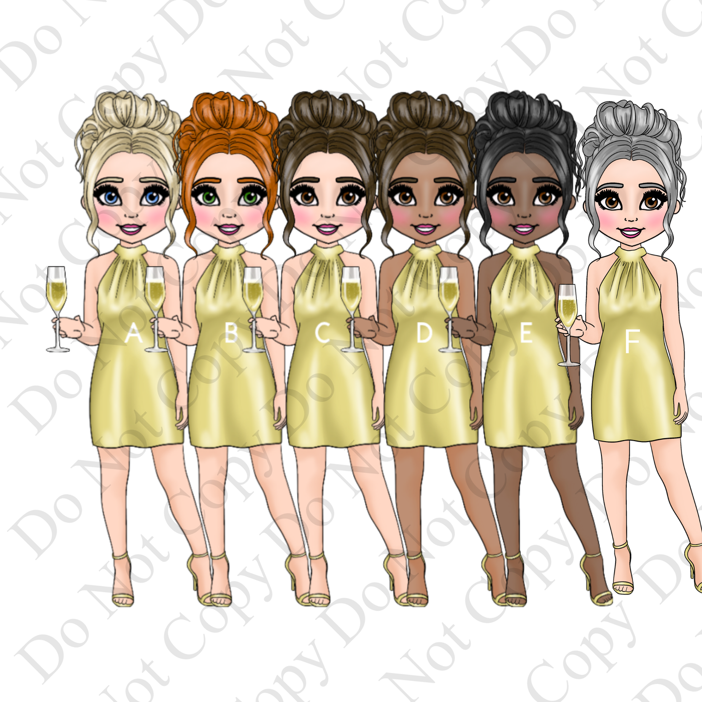 Personalised Champagne Birthday Card – Gold Dress Lady Design