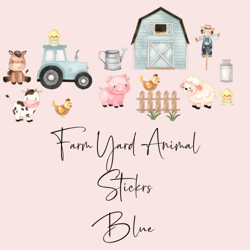 Farmyard Animal Wall Stickers – Tractor Nursery Decor, Farm Vinyl Decals, Kids Room Wall Stickers