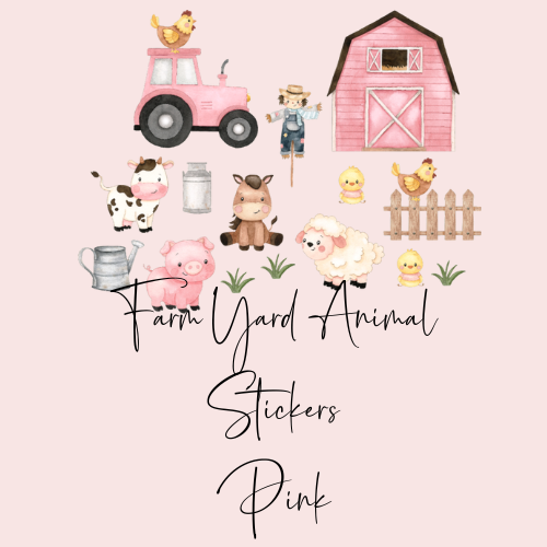 Farmyard Animal Wall Stickers – Tractor Nursery Decor, Farm Vinyl Decals, Kids Room Wall Stickers