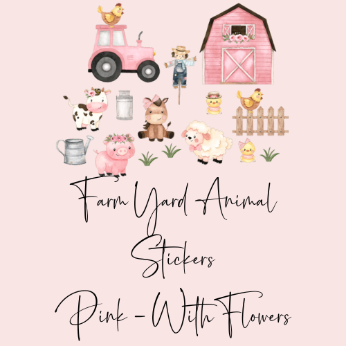 Farmyard Animal Wall Stickers – Tractor Nursery Decor, Farm Vinyl Decals, Kids Room Wall Stickers