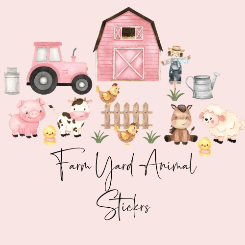Farmyard Animal Wall Stickers – Tractor Nursery Decor, Farm Vinyl Decals, Kids Room Wall Stickers