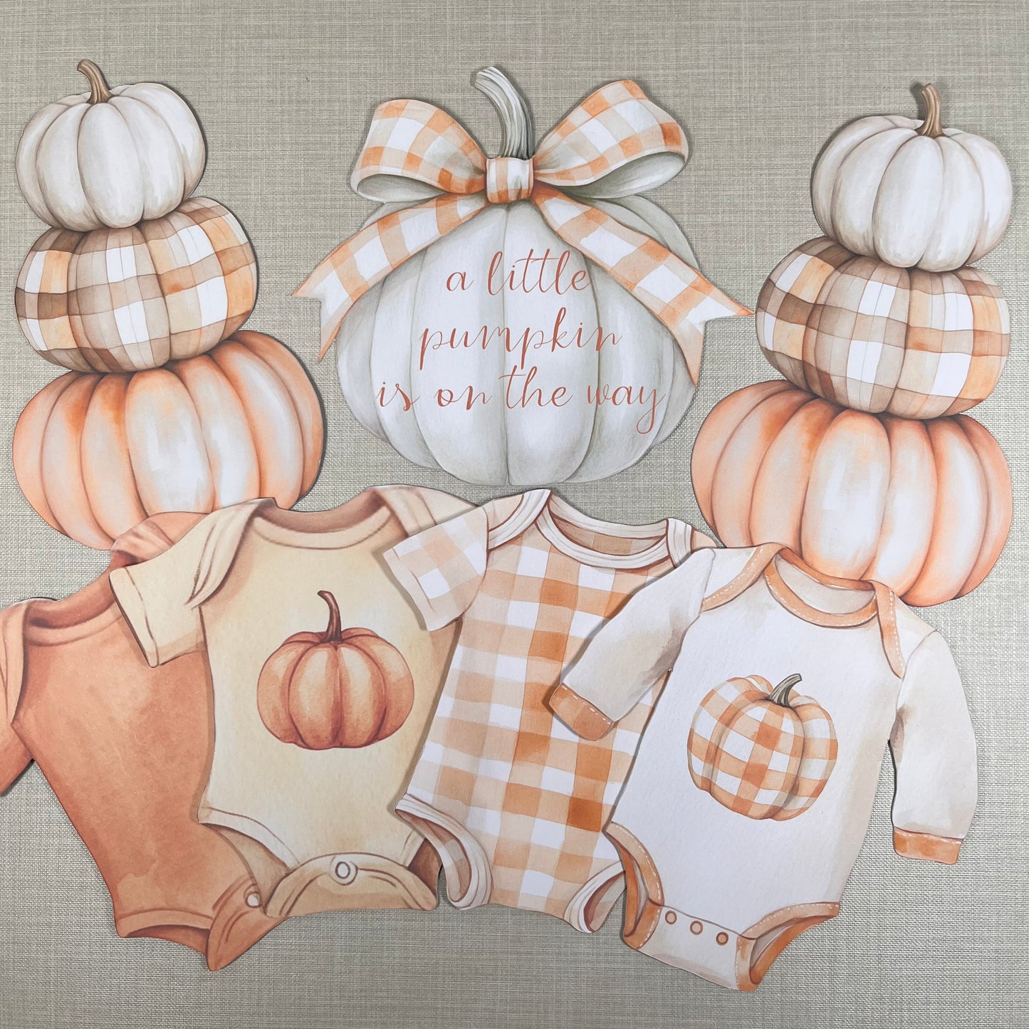 A Little Pumpkin Is On the Way Baby Shower Bunting – Autumn Baby Clothes Garland Decoration
