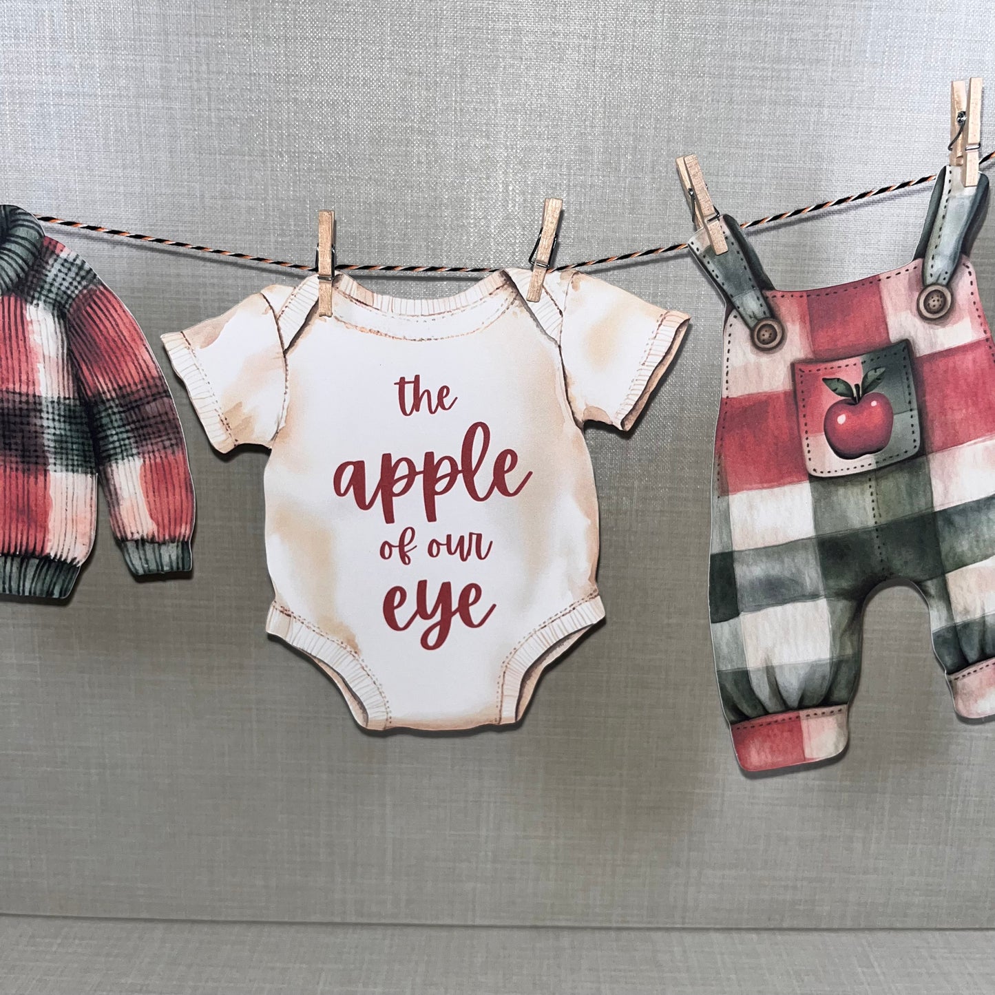 Apple of Our Eye Baby Shower Bunting – Baby Clothes & Accessories Garland Decoration