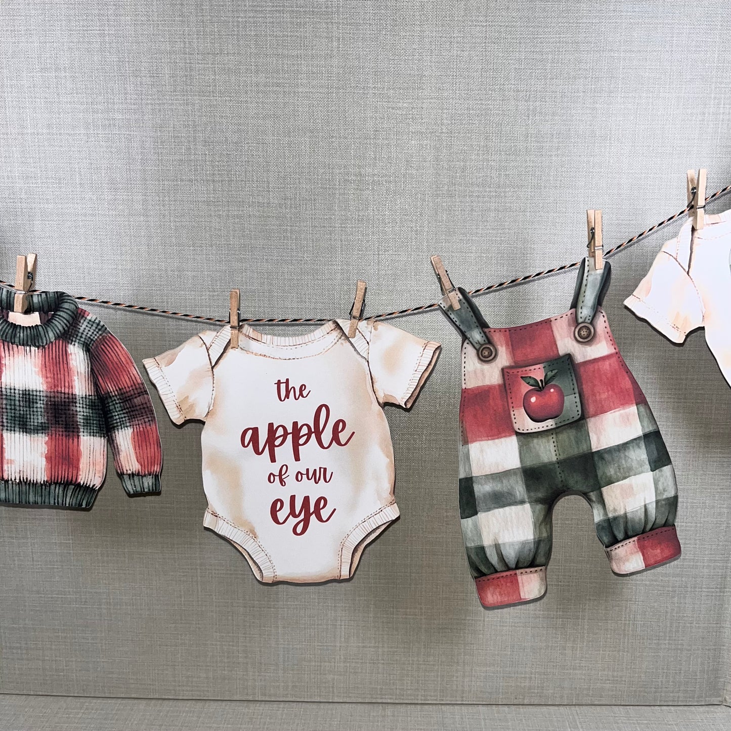 Apple of Our Eye Baby Shower Bunting – Baby Clothes & Accessories Garland Decoration