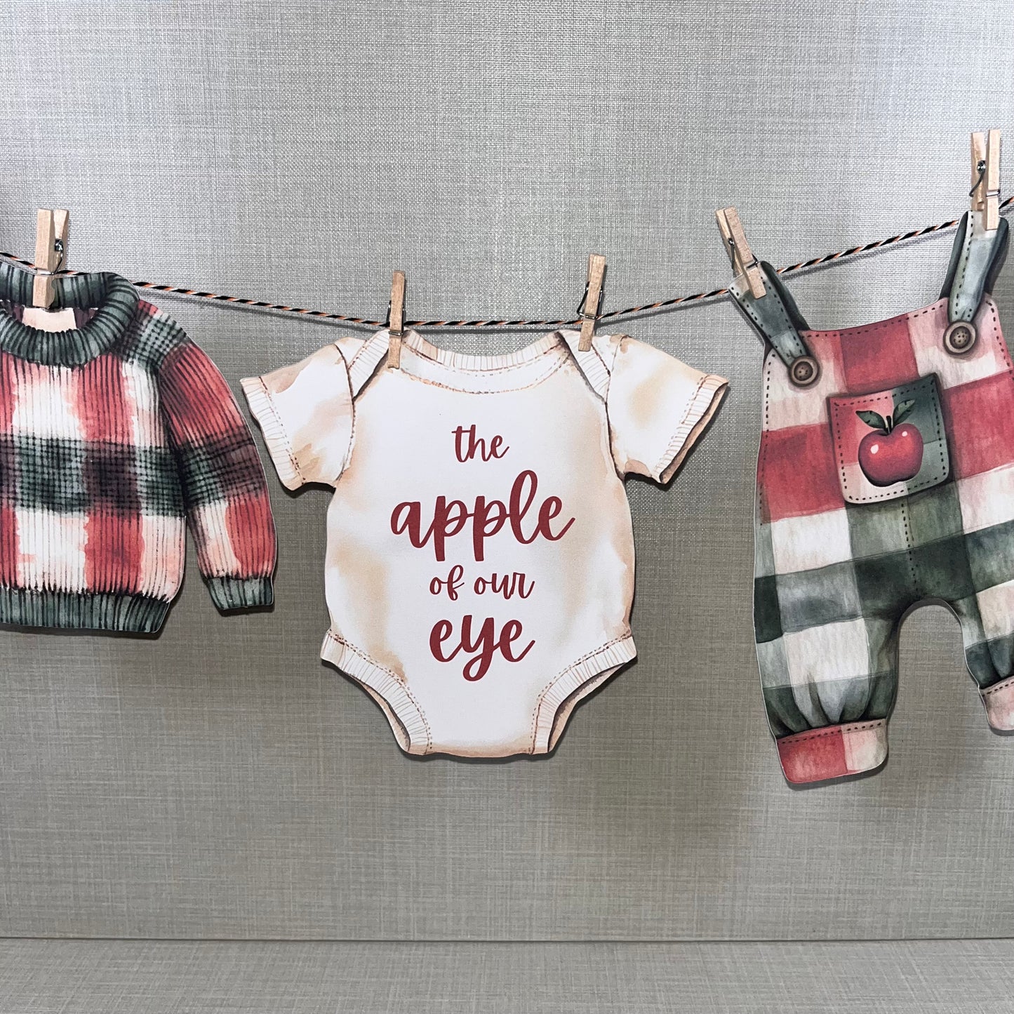 Apple of Our Eye Baby Shower Bunting – Baby Clothes & Accessories Garland Decoration