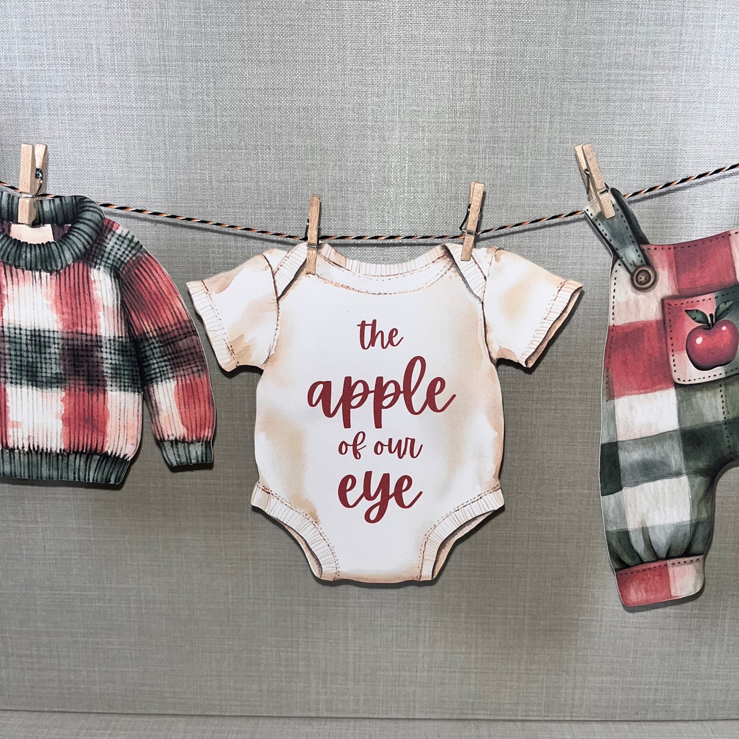Apple of Our Eye Baby Shower Bunting – Baby Clothes & Accessories Garland Decoration